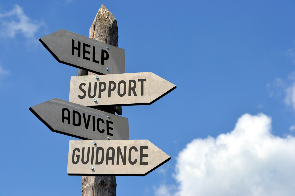 Help, support, advice, guidance signpost