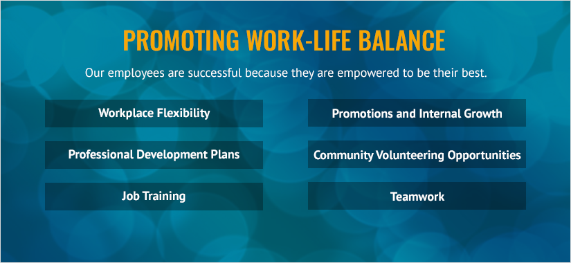 Image highlighting the work-life balance opportunities provided by JMFA to its employees