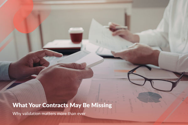 Financial professionals reviewing documents and data to evaluate contract performance and identify opportunities for improvement